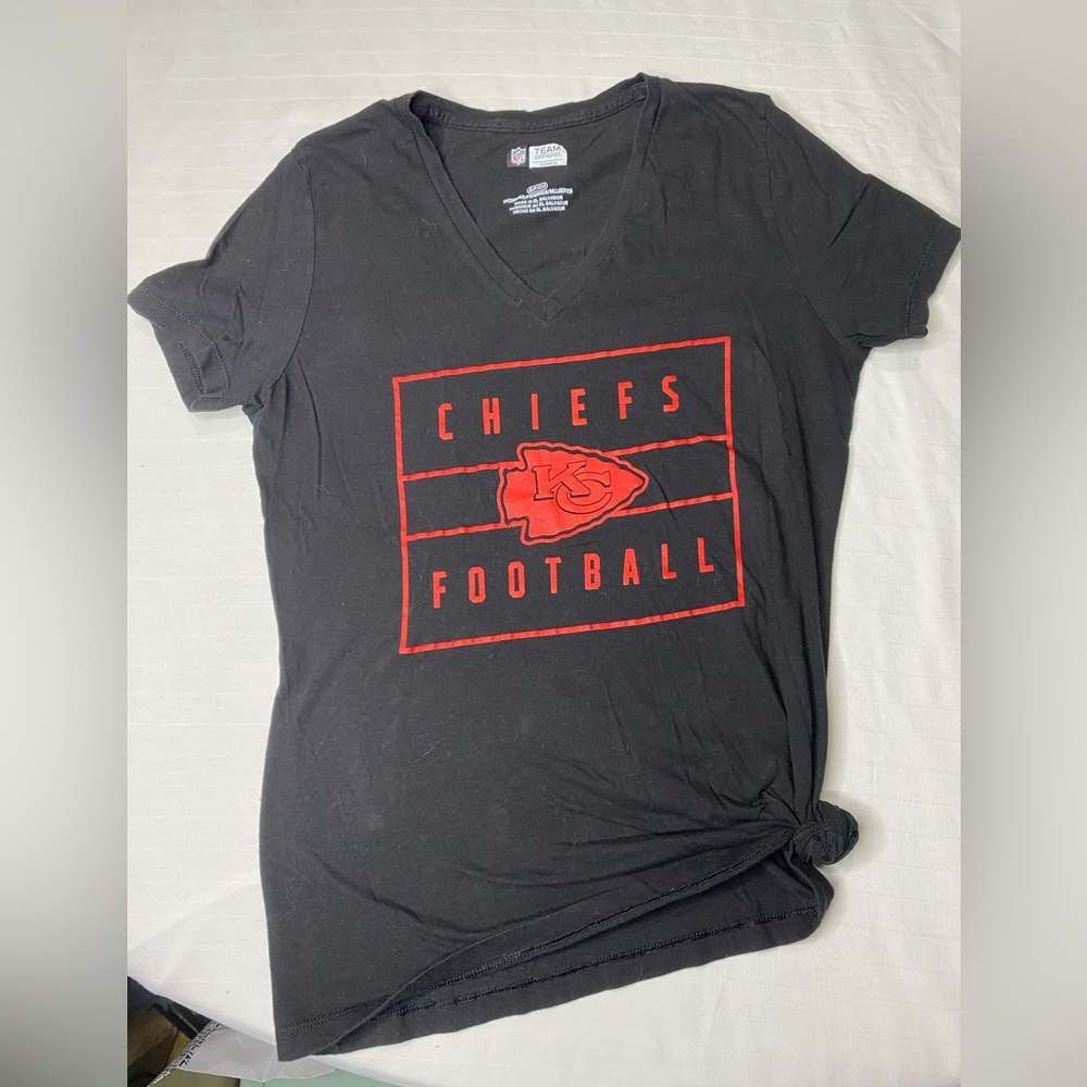 NFL Black and Red Chiefs Women's Top